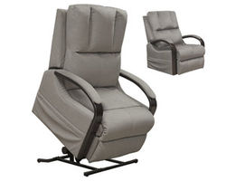 Chandler Power Lift Recliner w/Heat &amp; Massage in Fabric Aluminum (350 lbs. capacity)