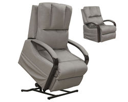 Chandler Power Lift Recliner w/Heat & Massage in Fabric Aluminum (350 lbs. capacity)