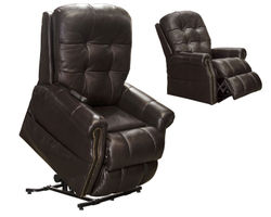 Madison Leather Power Lift Lay Flat Recliner w/Heat & Massage in Chocolate (350 lbs. capacity)