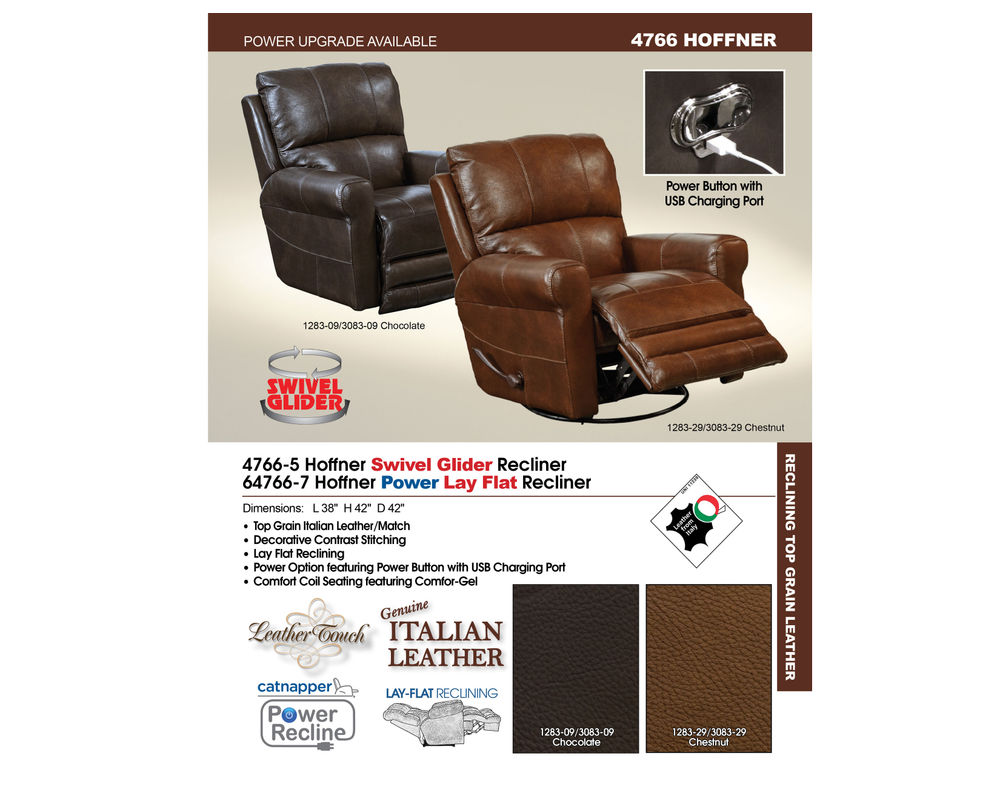 4766 Hoffner Leather Touch Recliner (Choice of Colors) Sofas and