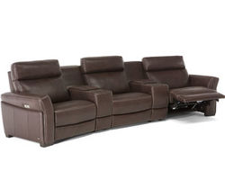Gioviale C114 Power Reclining Sectional w/ Power Headrest (100% Top Grain Leather)
