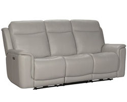 Burbank Leather Power Headrest - Power Lumbar - Power Reclining Sofa In Cream