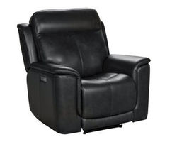 Burbank Leather Power Headrest - Power Lumbar - Power Recliner in Smokey Gray