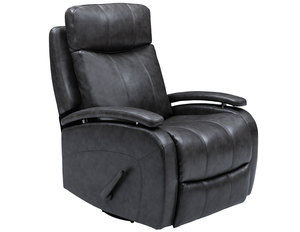 Duffy Leather Swivel Glider Recliner in Gray