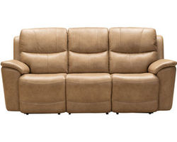 Kaden 88&quot; Leather Power Headrest - Power Lumbar Power Reclining Sofa (Taupe) In stock