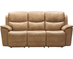 Kaden 88" Leather Power Headrest - Power Lumbar Power Reclining Sofa (Taupe) In stock