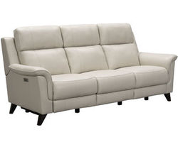 Kester Leather Power Headrest Power Reclining Sofa in Laurel Cream