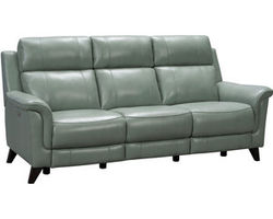 Kester Leather Power Headrest Power Reclining Sofa in Lorenzo Mint