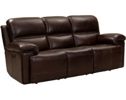 Sedrick Leather Power Headrest Power Reclining Sofa in Walnut