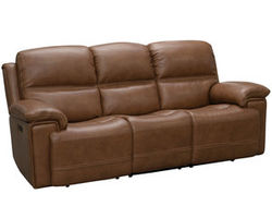 Sedrick Leather Power Headrest Power Reclining Sofa in Caramel