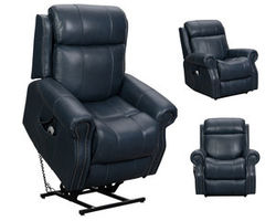 Langston Leather Power Headrest - Power Lumbar - Power Lift Recliner (Blue) 350 lbs. In stock