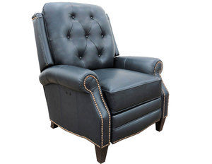 Ava Leather Power Recliner in Blue