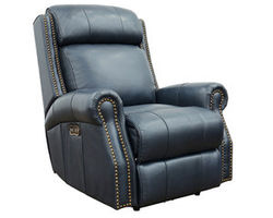 Blair Big &amp; Tall Leather Power Headrest Power Recliner in Blue
