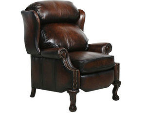 Danbury Leather Recliner in Coffee