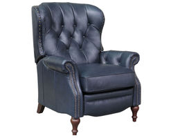 Kendall All Leather Recliner (Blue) In stock