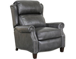Meade Leather Recliner in Gray
