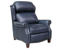 Meade Leather Recliner in Blue