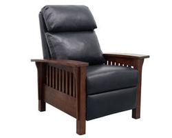 Mission Leather Recliner in Blue