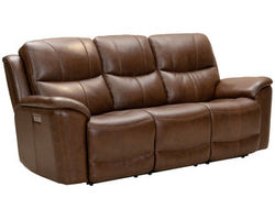 Kaden Leather Power Headrest - Power Lumbar - Power Reclining Sofa in Brown