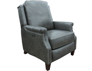 Riley Leather Power Recliner in Graphite