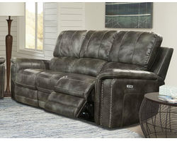 Belize 90&quot; Power Headrest Power Reclining Sofa in Ash (Leather like fabric)