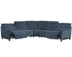 Chelsea 5 Piece Power Reclining Sectional in Willow Blue