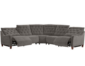 Chelsea 5 Piece Power Reclining Sectional in Shadow Brown