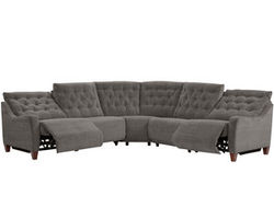 Chelsea 5 Piece Power Reclining Sectional in Shadow Brown
