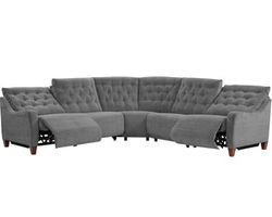 Chelsea 5 Piece Power Reclining Sectional in Willow Grey