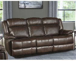 Eclipse Leather 86&quot; Power Headrest Power Reclining Sofa in Florence Brown