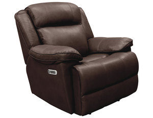 Eclipse Leather Power Headrest Power Recliner in Florence Brown