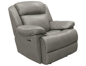 Eclipse Leather Power Headrest Power Recliner in Florence Heron