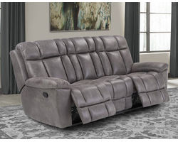 Goliath 85&quot; Double Reclining Sofa Grey (In Stock - Fast Free Shipping)