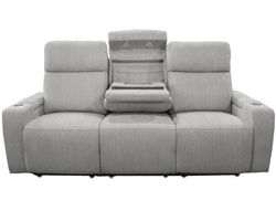 Orpheus Bisque 83" Power Headrest Power Reclining Sofa with Center Lighted Console