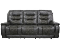 Outlaw 88&quot; Power Headrest Power Reclining Sofa with Dropdown Table (Leather like fabric) In stock - Fast shipping