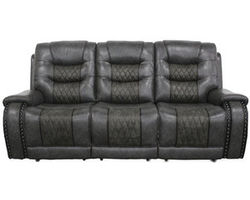 Outlaw Stallion 88&quot; Power Headrest Power Reclining Sofa with Dropdown Table (Leather Like Fabric)