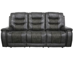 Outlaw 88" Power Headrest Power Reclining Sofa with Dropdown Table (Leather like fabric) In stock - Fast shipping