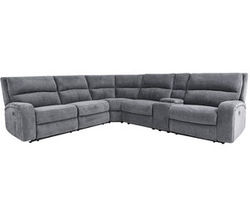 Polaris Grey Power Headrest Power Reclining Sectional