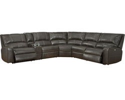 Swift Power Headrest Power Reclining Sectional Twilight Leather (In stock - Fast shipping)