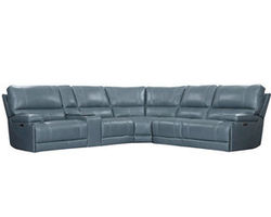 Whitman FreeMotion Cordless Power Reclining Sectional (Battery Operated) in Leather Azure