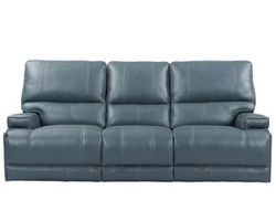 Whitman 89&quot; FreeMotion Cordless Power Reclining Sofa (Battery Operated) in Leather Azure