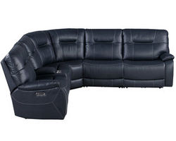 Axel Power Headrest Power Reclining Sectional in Admiral (Leather Like Fabric)