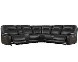 Axel Power Headrest Power Reclining Sectional in Ozone (Leather like fabric)