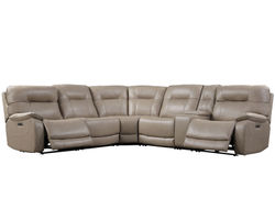 Axel Power Headrest Power Reclining Sectional in Parchment (In stock - Fast shipping)