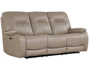 Axel Power Headrest Power Reclining Sofa in Parchment (Leather Like Fabric)