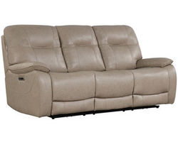 Axel 86&quot; Power Headrest Power Reclining Sofa in Parchment (Leather Like Fabric)
