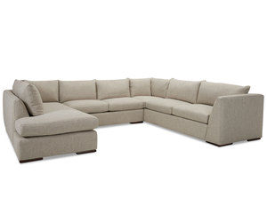 Flagler Stationary Sectional with Down Cushions (Made to order fabrics)