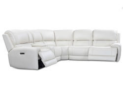 Empire Leather Power Headrest Power Reclining Sectional Ivory (In stock - Fast shipping)