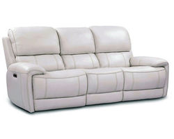 Empire Power Headrest Power Reclining Sofa in Ivory Leather