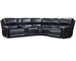 Empire Leather Power Headrest Power Reclining Sectional Blackberry (In stock - Fast shipping)